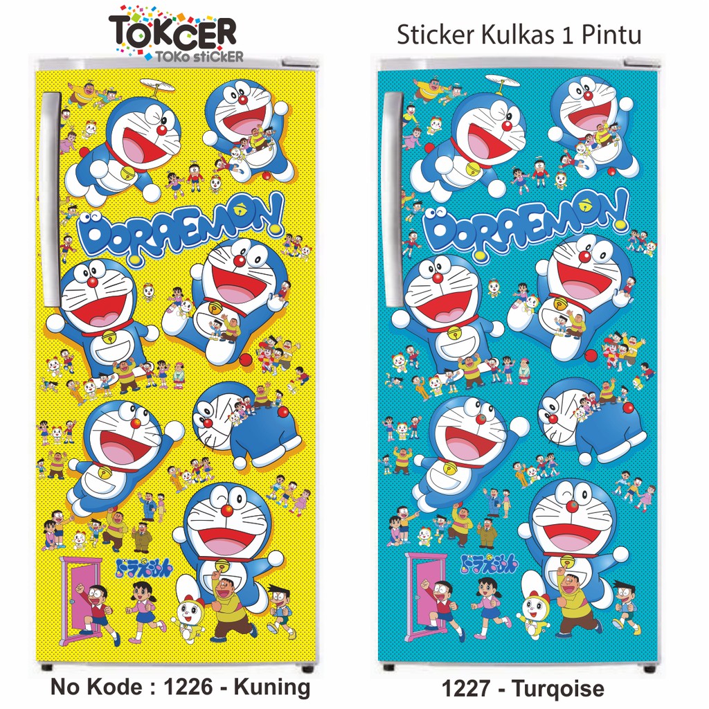 Variasi Stiker Kulkas 1 dan 2 Pintu DORAEMON