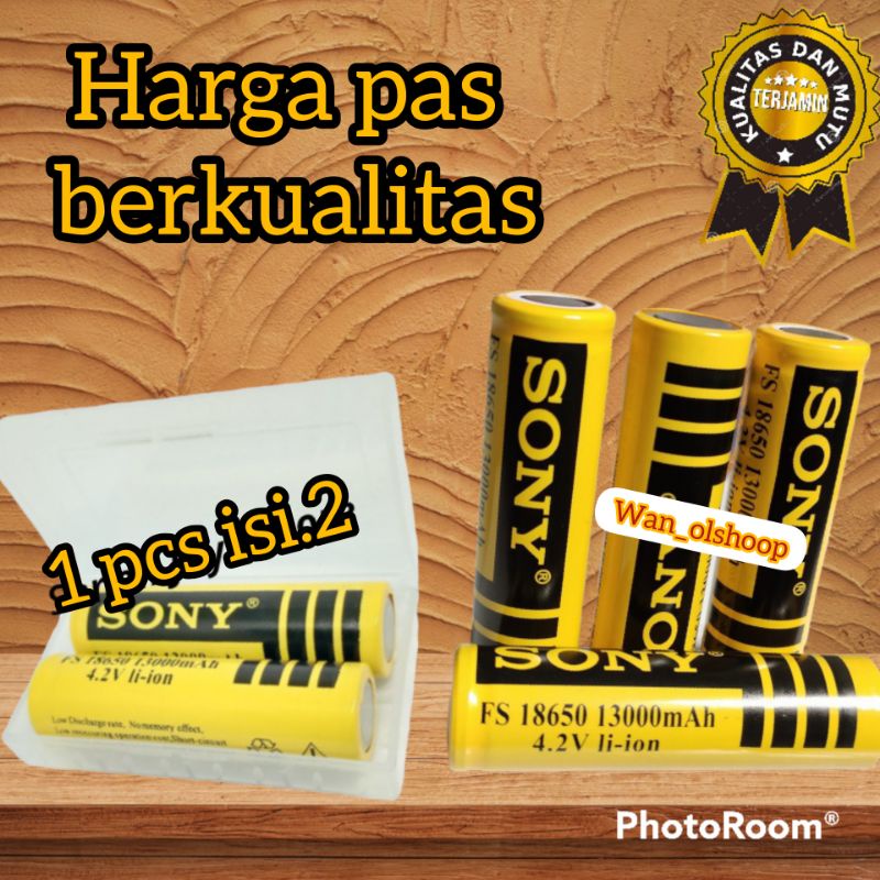 1 pcs isi 2 Baterai cas 18650 SONY 13000 mAh BATERAI VAPE, SENTER DLL