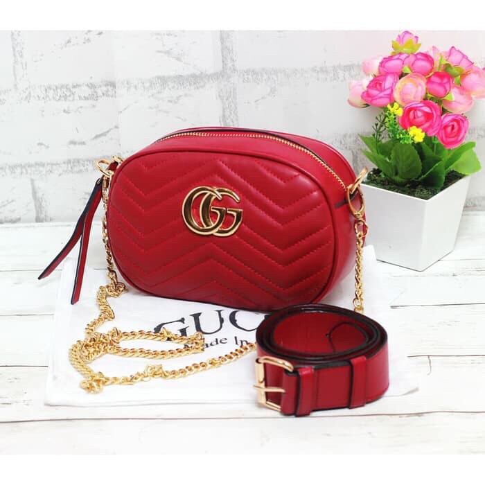 TERMURAH TAS PINGGANG GUCCI WAISTBAG NAGITA / 2 TALI