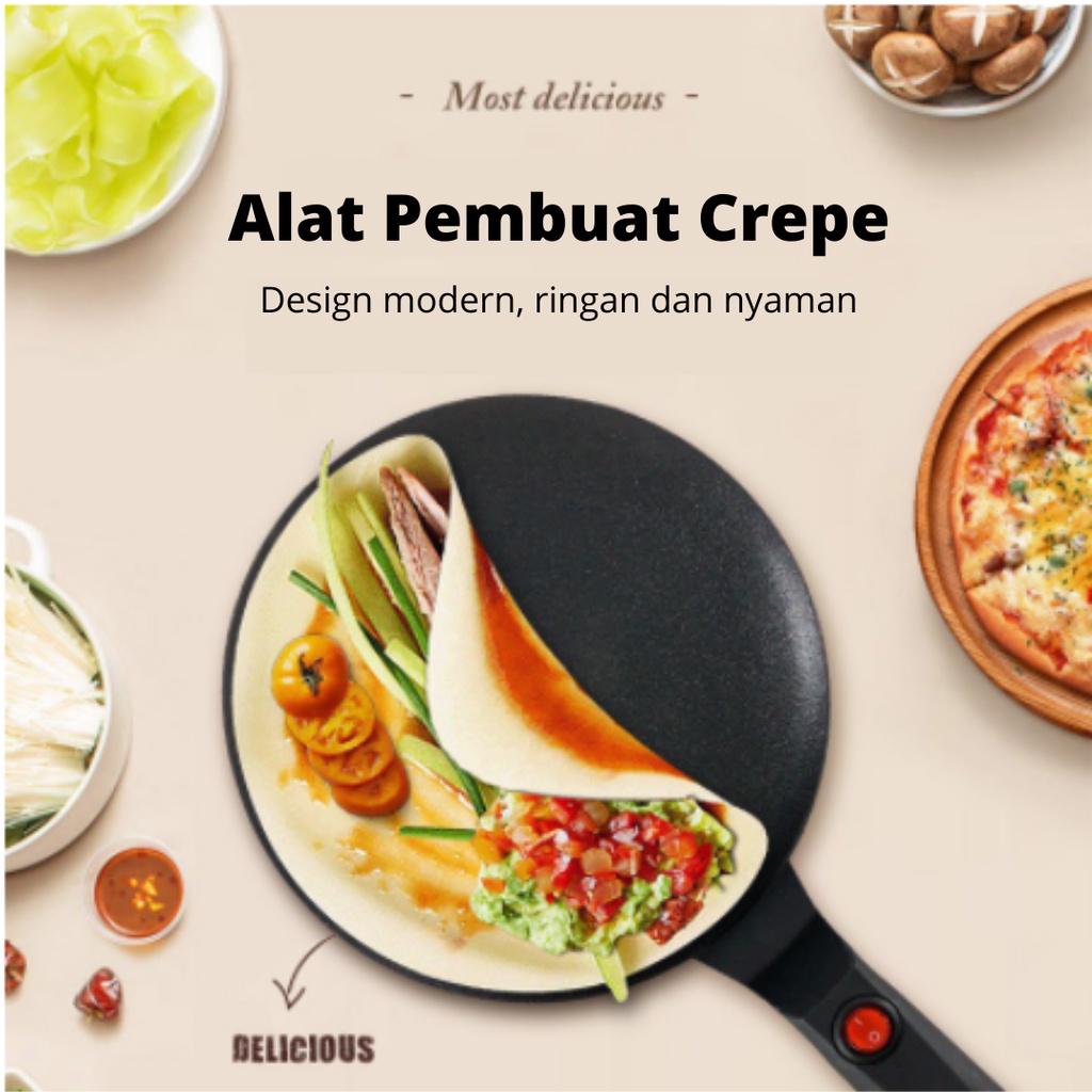 Electric Crepe Maker Alat Pembuat Crepes Lumpia [Ready Stock] Crepes Maker Alat Pembuat Crepe / Kulit Risol, Lumpia, Martabak