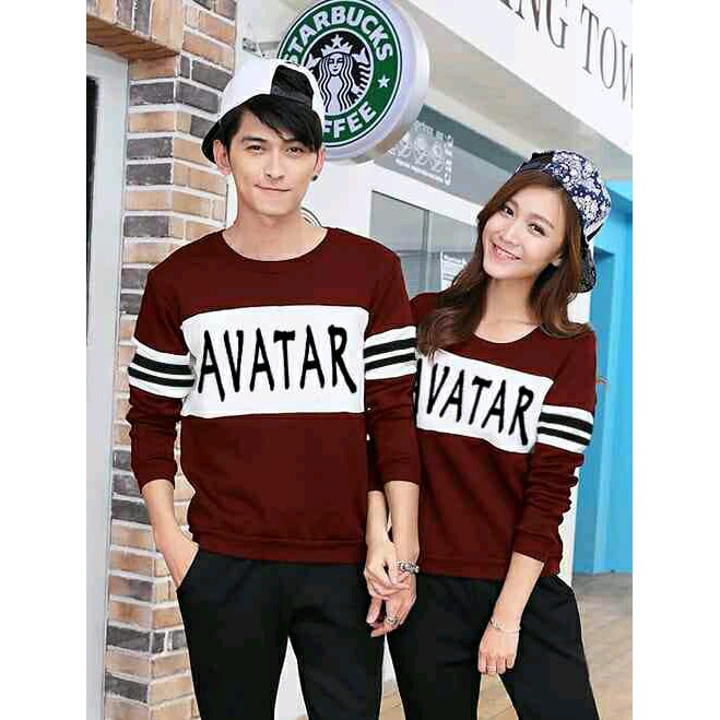 kaos Couple Cp Sweater Avatar Kaos Couple Terbaru Kekinian - Hitam