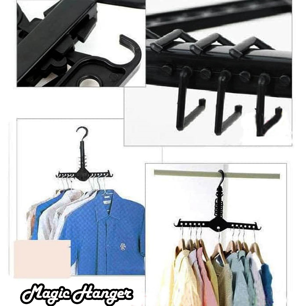 FM - Magic Hanger / Gantungan Baju Multifungsi / Gantungan Portable / Gantungan Baju Unik muat banyak