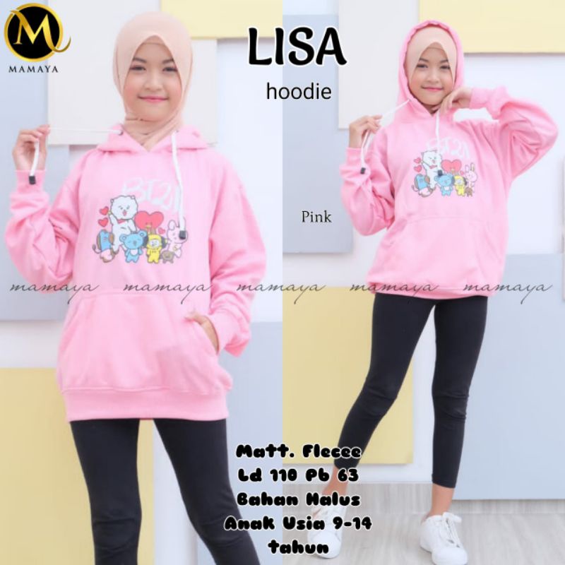 lisa hoodie / hoodie anak perempuan / jumper anak cewek / jaket anak remaja perempuan