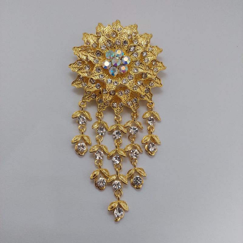 Bros kebaya Bros mata bros kutubaru Bros kebaya bunga-C kuning