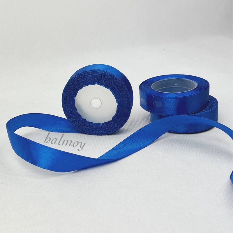 PITA SATIN KAIN 3/4 INCI / 2 CM WARNA BIRU ELEKTRIK #040