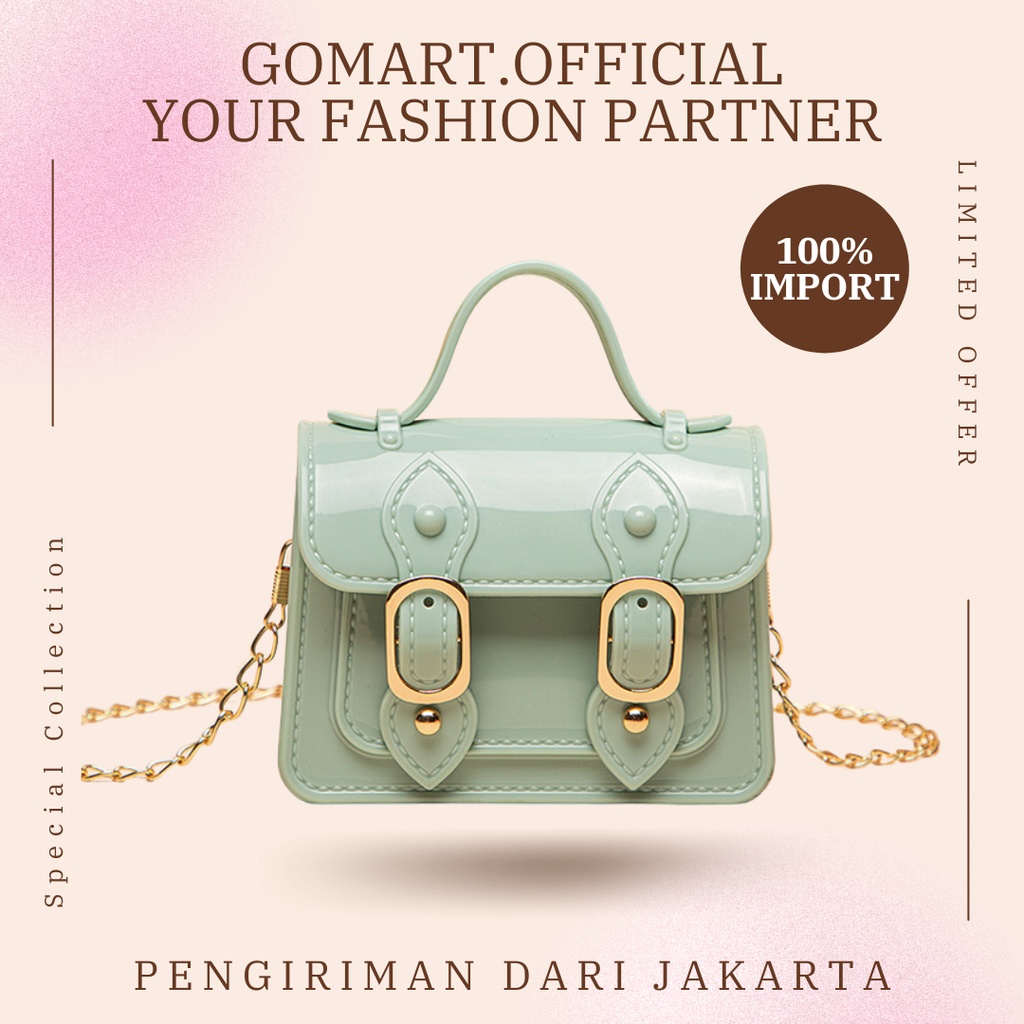 Tas Selempang Jelly Mini Mutiara Anak Perempuan Import - Tas Anak Lucu Terbaru - Tas Selempang Wanit
