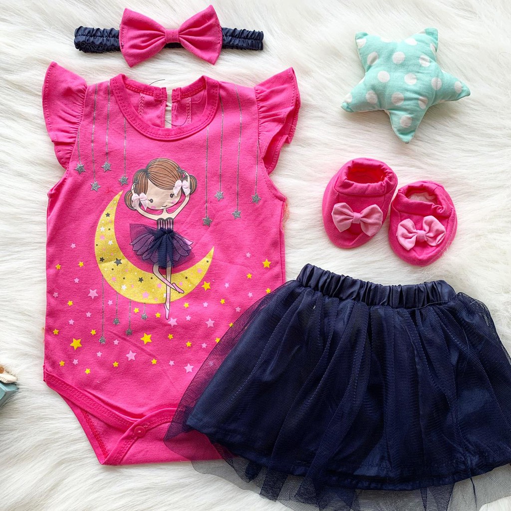 sparkle ballerina jumper newborn set 0-12 bulan 1 tahun setelan baby kado bayi cewek romper