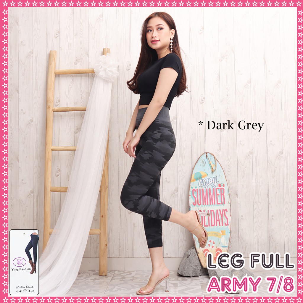 Legging Full Army Pendek / Leging pendek import wanita / legging army pendek import / legging import