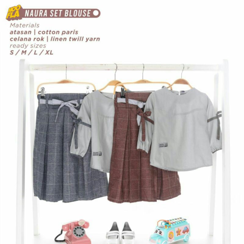 NSB 01 | NSB 02 | Naura Set Blouse Stelan Rok Anak Perempuan Hooflakids