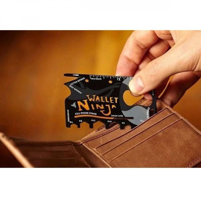 Wallet Ninja 18in1 Multi Purpose Credit Card Sized Pocket Tool