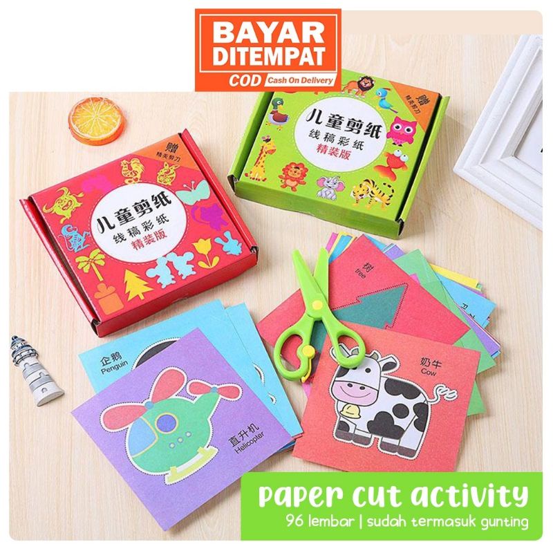 DIY Paper Cutting Paper Cut Activity Set Gratis Gunting Mainan Belajar Menggunting Aktivitas Anak Set Menggunting Prakarya