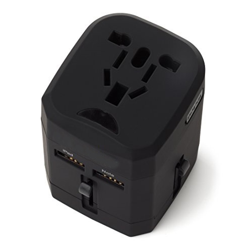 Loop Universal Adapter 4 in 1 US UK EU AU Plug with USB Port - GN-U303U - Black