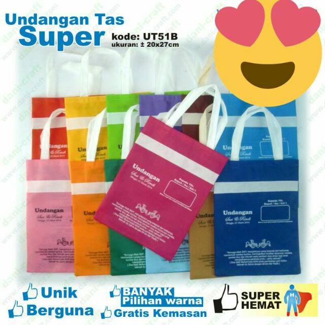 

Undangan Tas Kanvas Unik Murah
