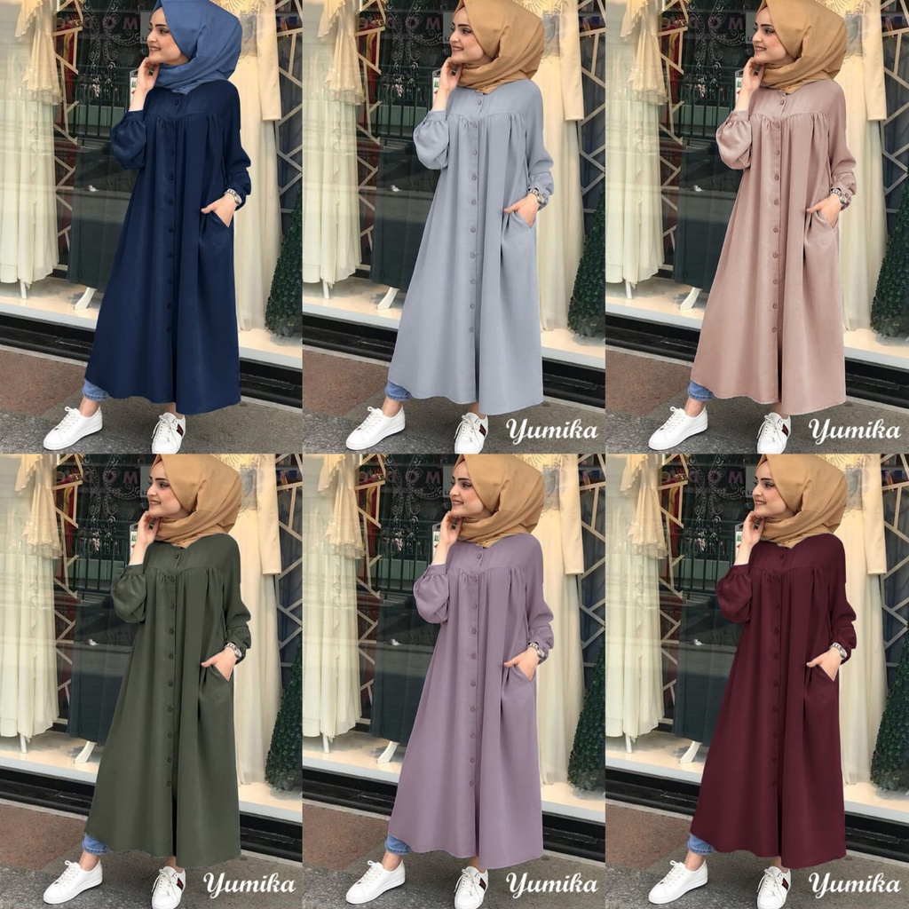 ISTANABAJU89- KEMEJA WANITA TUNIK LONG MIDI DRESS JUMBO YUMIKA SHAKILA PREMIUM