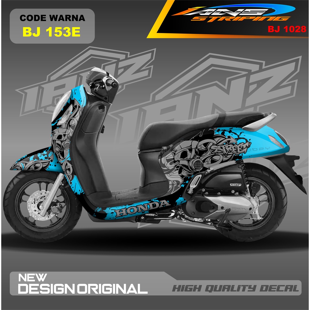 DECAL STICKER SCOOPY FULL BLOK MOTOR / STICKER DECAL  HONDA SCOOPY FULL BODY / STICKER VARIASI SCOOPY TERBARU  / STICKER SCOOPY