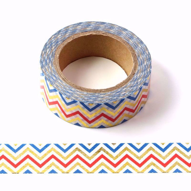 

MULTICOLOR CHEVRON GOLD FOIL WASHI TAPE GOLD - SELOTIP DEKORASI