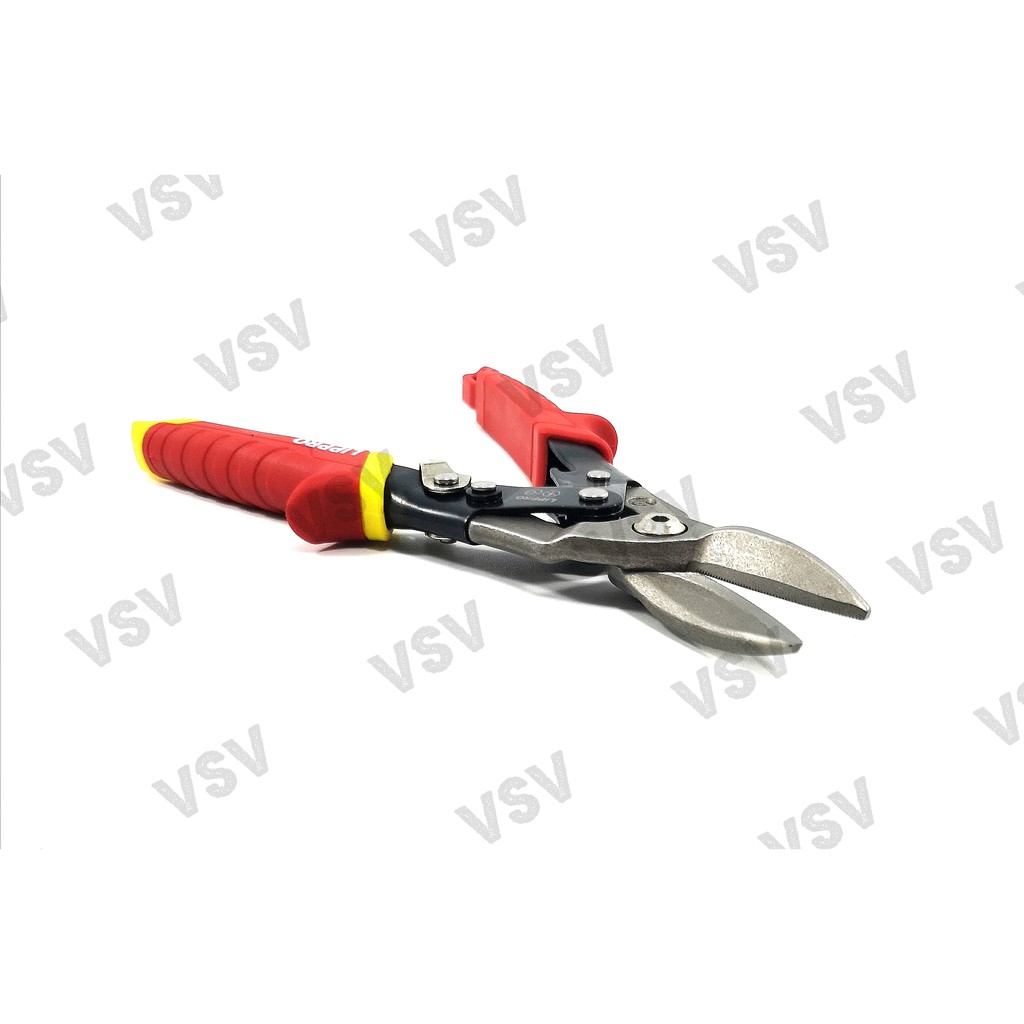 Lippro Gunting seng 10&quot; MERAH Gunting Holo Gunting baja ringan Aviation Snips  CR-Mo