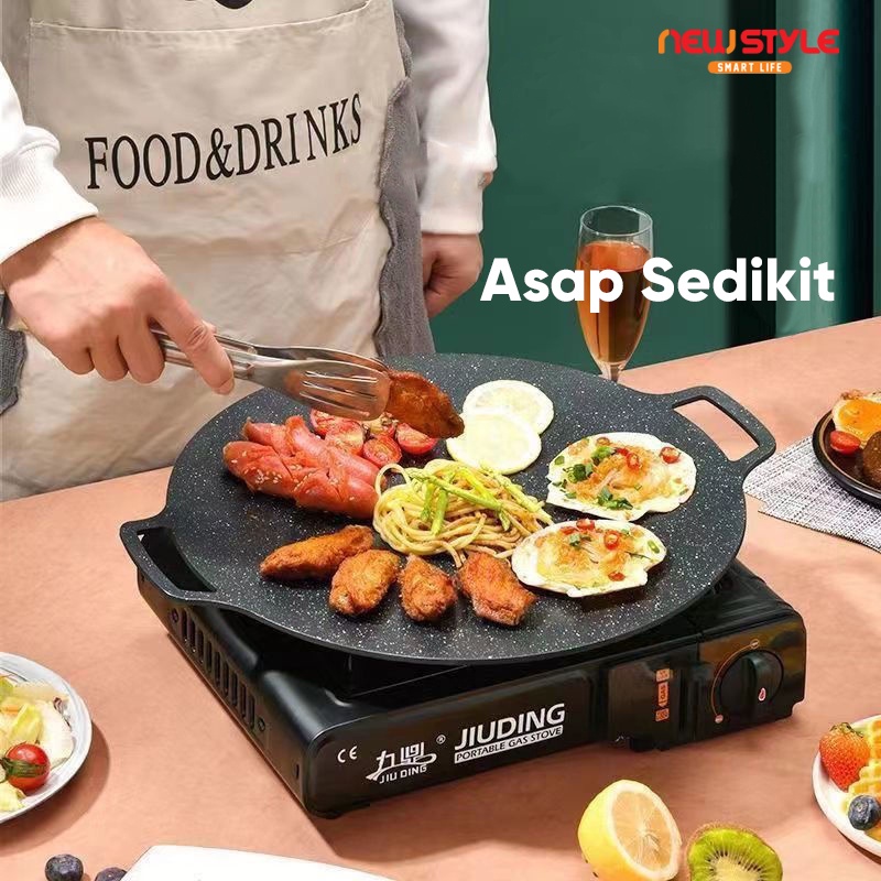 GRILLPLATE 34CM  Panggangan Multi Grill Pan / Wajan Panggang Keramik Panggang Daging Alat Pemanggang Panci BBQ Non-stick