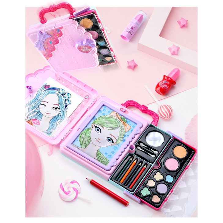 [Dunia Anak] Mainan Anak Boneka Makeup + Menggambar + Mewarnai + Lampu