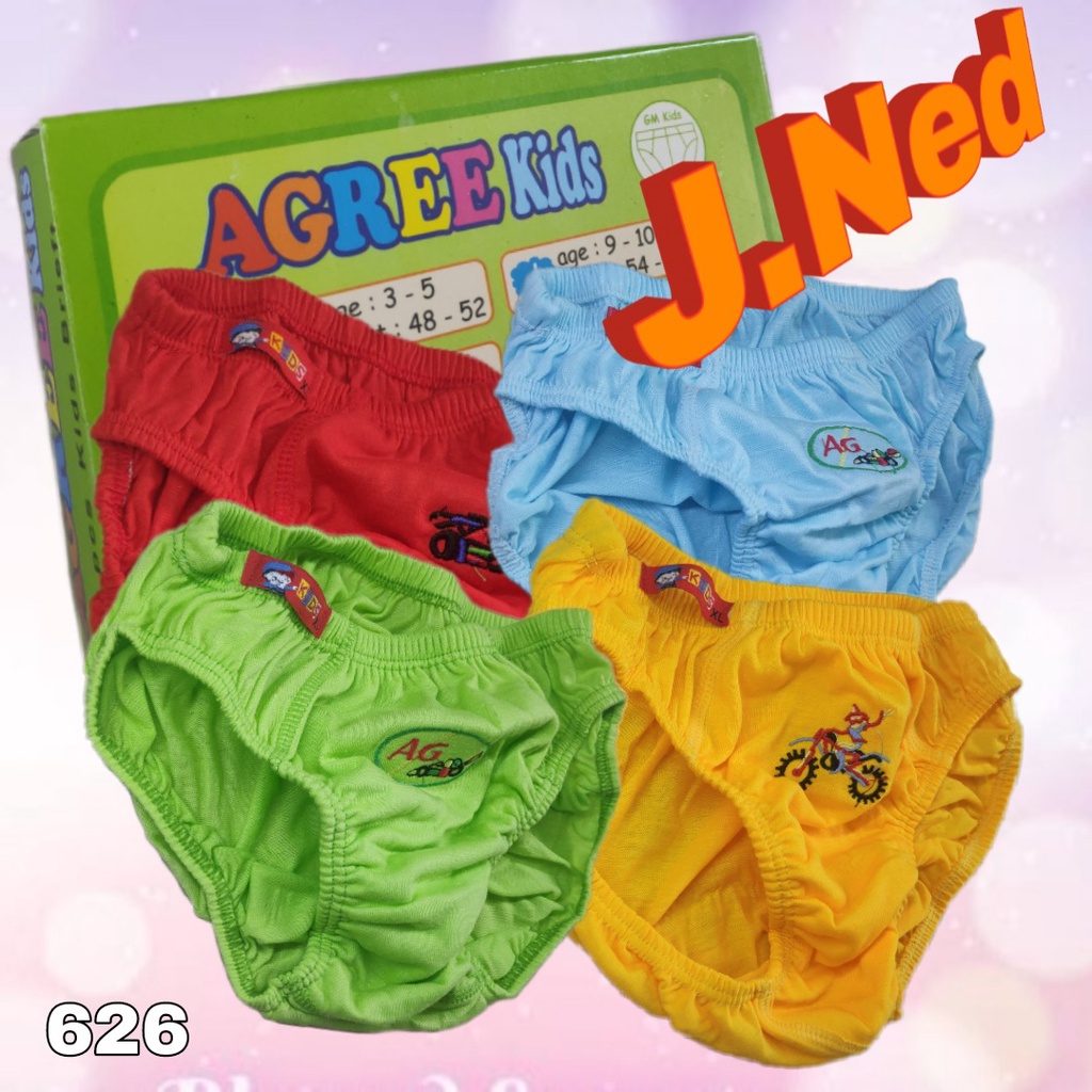 J626T - (3pcs) Celana Dalam Anak Pria Agree Kids  size M, L, XL Usia 3 - 11 Th