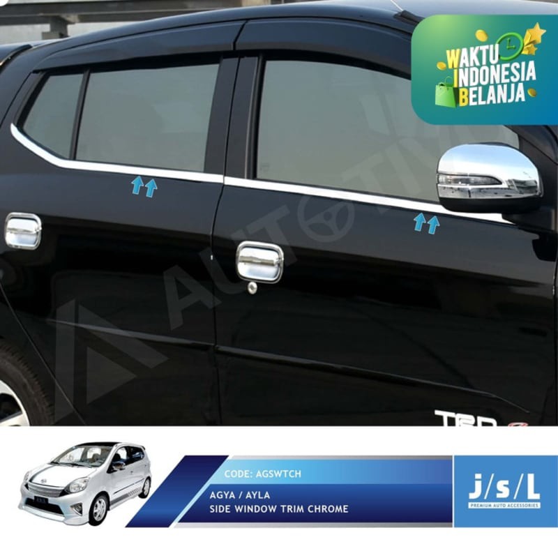 Toyota Agya List Kaca Samping/Side Window Trim Chrome