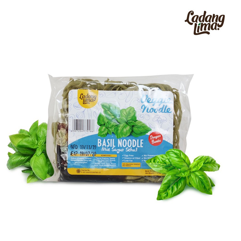 

ASLI MIE SAYUR BASIL & GARLIC 76G LADANG LIMA SEHAT BEBAS GLUTEN FREE TANPA MSG NON MI UNTUK DIET / MIE SAYUR BASIL / MIE BEBAS GLUTEN / MIE DIET