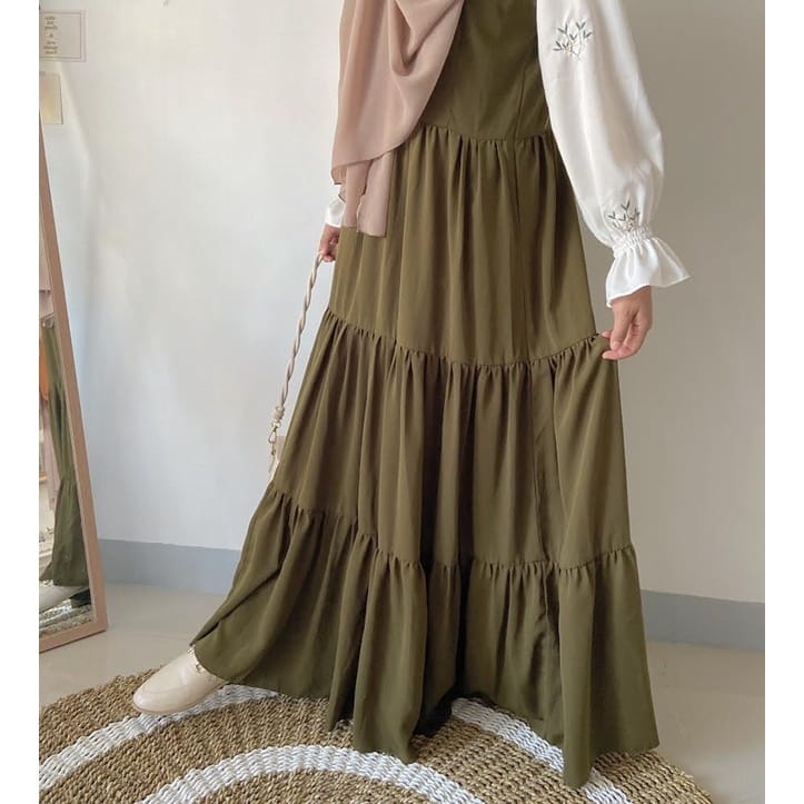 HD16:AIRYN HIJAU ARMY OVERALL OUTFITT REMAJA TERLARIS OOTD TERBAIK 2022 MUSLIM TERBARU