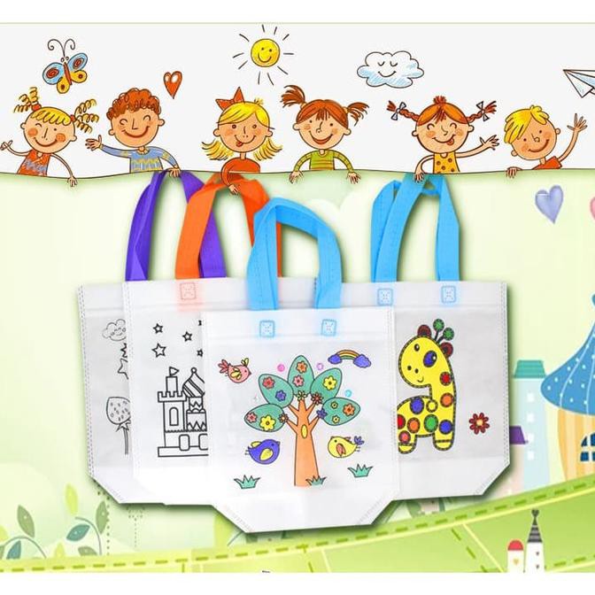 DIY TAS anak-anak , TAS anak-anak, TAS LUKIS DIY untuk anak-anak