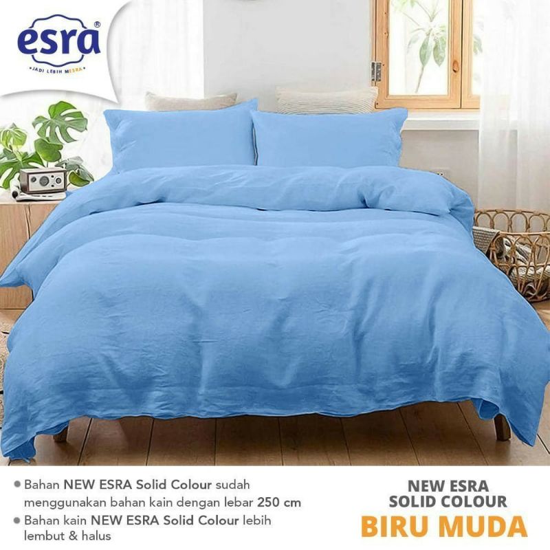 Sprei Katun Lokal Polos Biru Muda by Katun Esra, Sprei Homemade/sprei custom UK 80,90,100,120,140,16