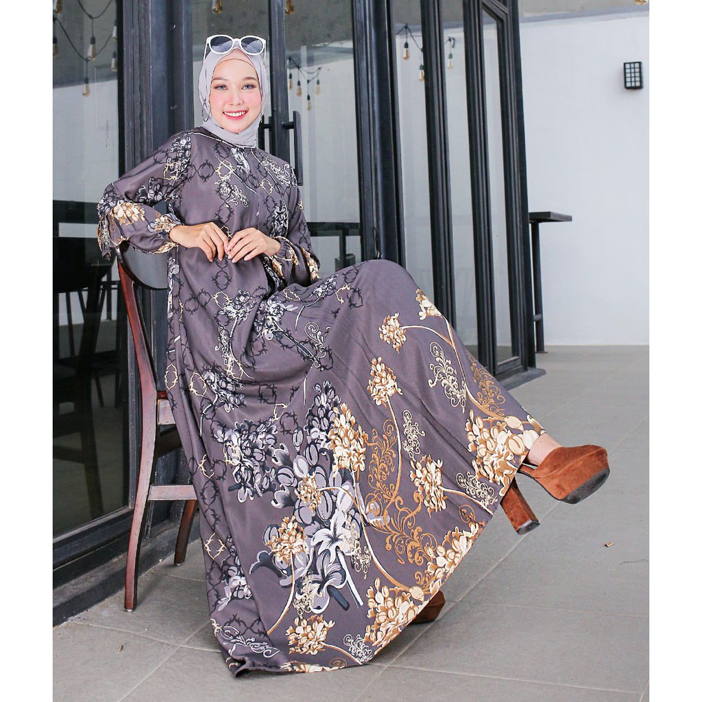 Gamis maxi motif dres muslim gamis bahan maxmara lux