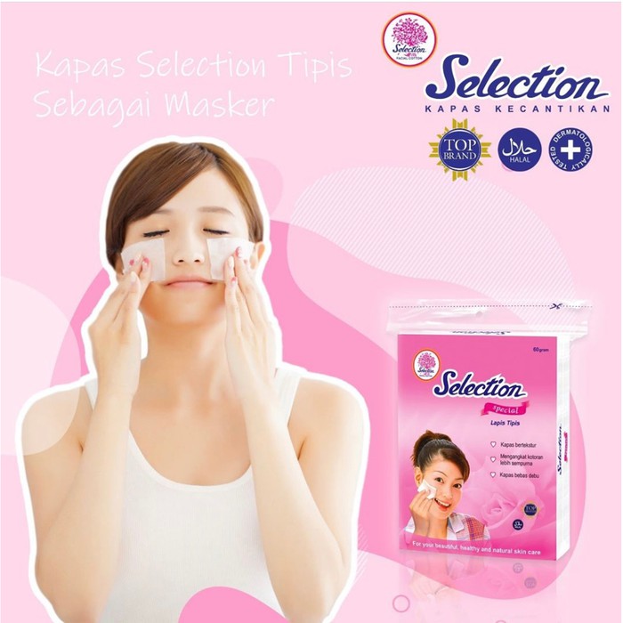 Selection Facial Cotton Lapis Tipis 175pcs Kapas Pembersih Wajah