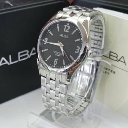 Jam Tangan Pria ALBA ARSY23X1 Silver Dial Black Original