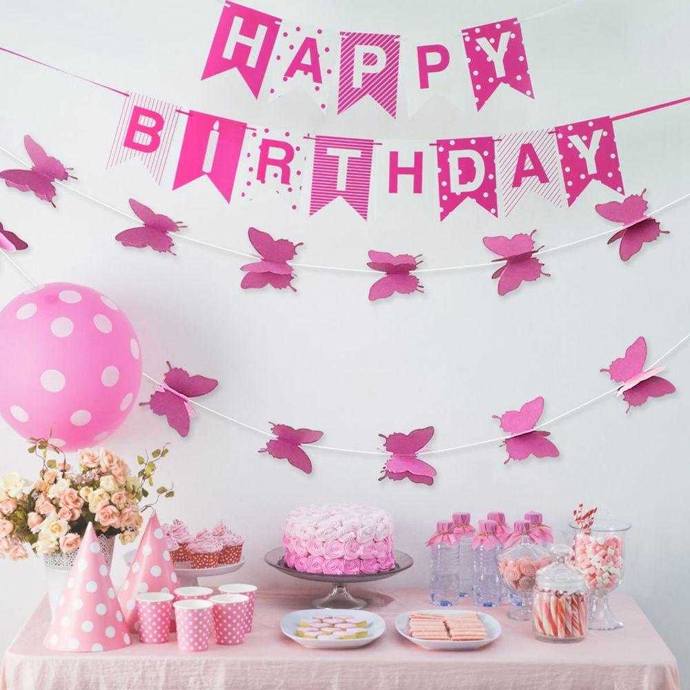 [Elegan] Paper Wreath Creative Butterfly Venue Layout Jendela Dekorasi Pesta Backdrop DIY Pesta Ulang Tahun Gantung Paper Garland