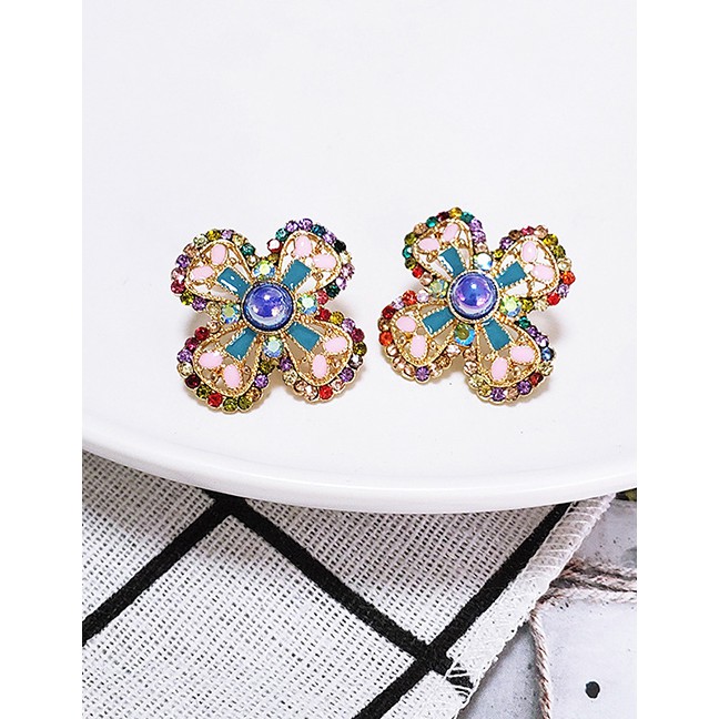 LRC Anting Tusuk Fashion Color Flower Earrings F75762