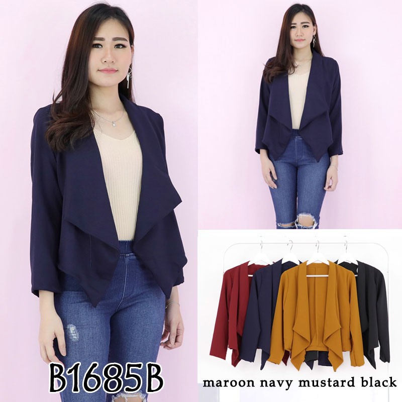 Baju outer luaran blazer  polos lengan panjang  kerja kantor 