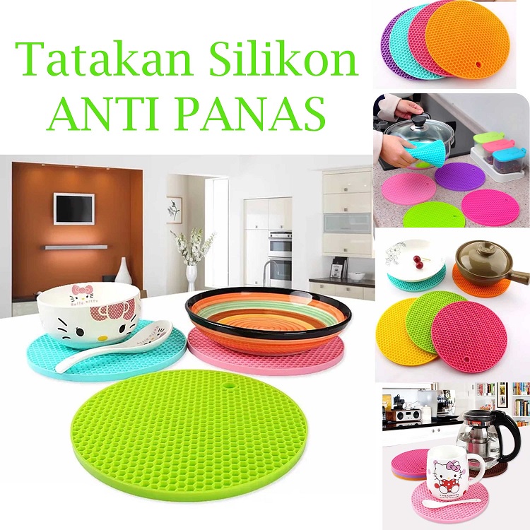 Tatakan Alas Silikon Anti Panas - Tatakan Alas Meja Panci Anti Panas Anti Slip HeatProof