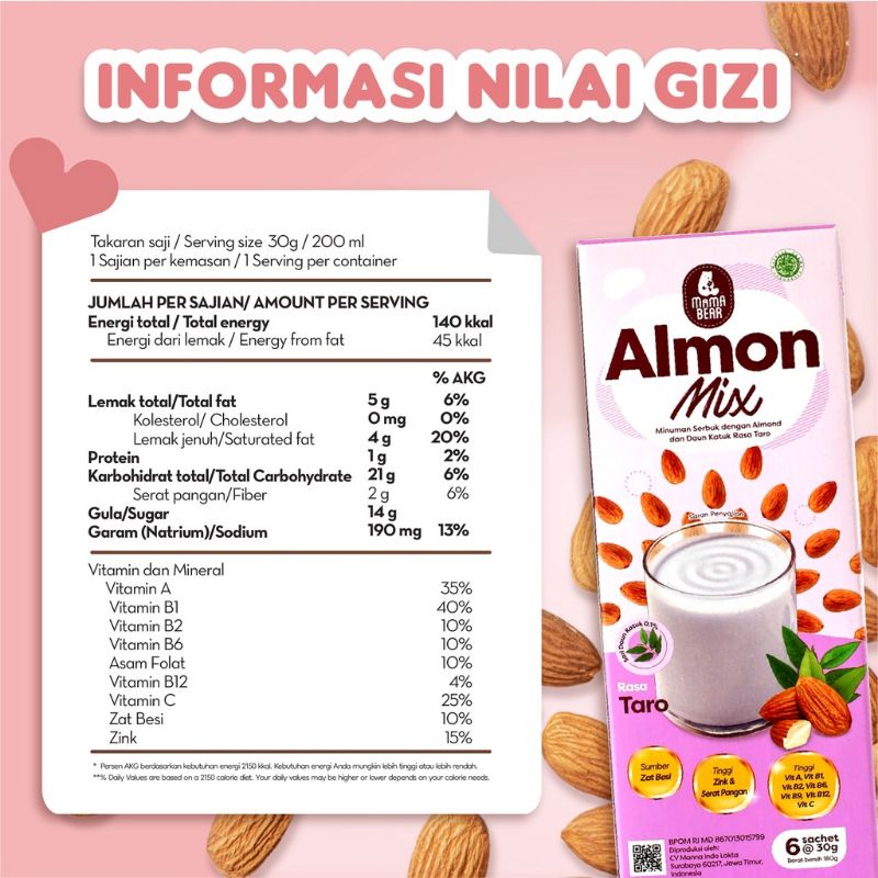 MAMA BEAR - ALMON MIX ECER SATUAN - BOOSTER ASI - SUSU ALMOND - PELANCAR ASI