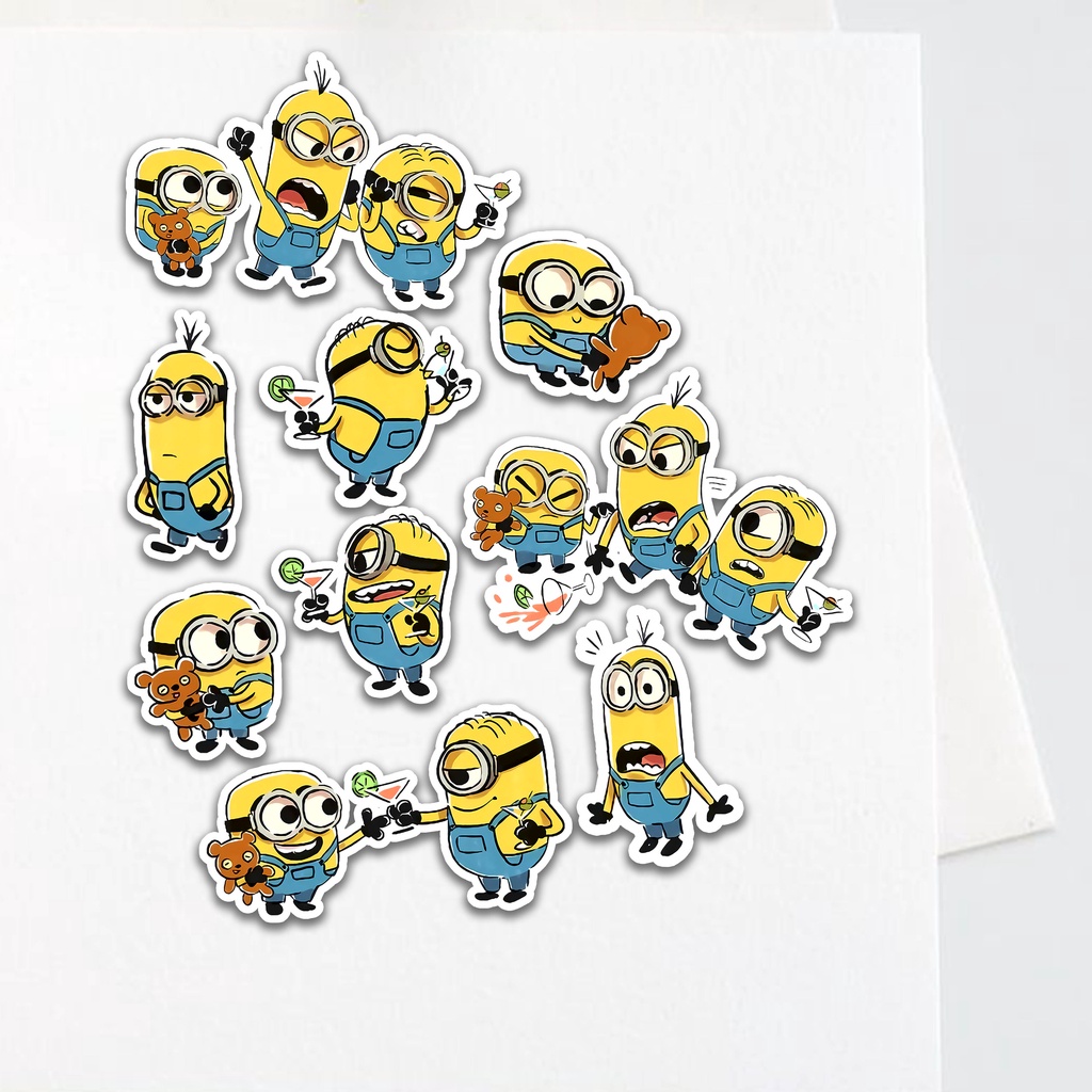 

Sticker Minions Aesthetic Stiker Waterproof (9pcs)