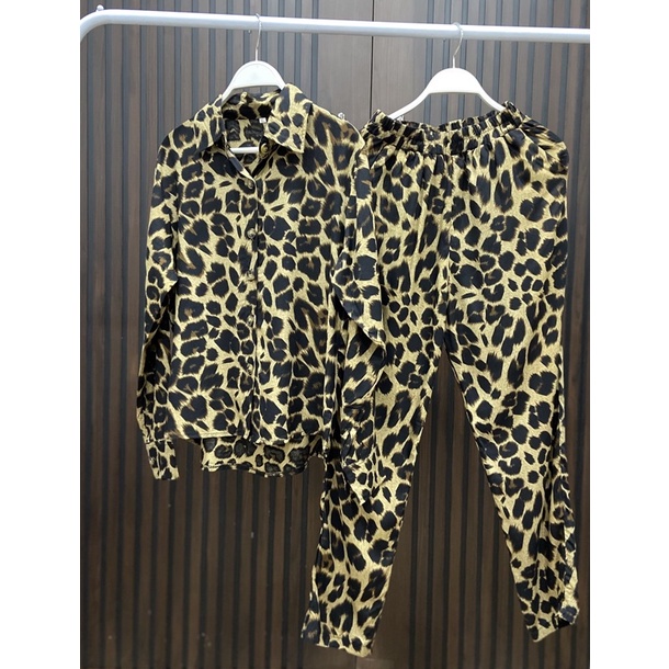 real pic setelan leopard jumbo wanit / set jumbo leopard / setelan leopard super jumbo l