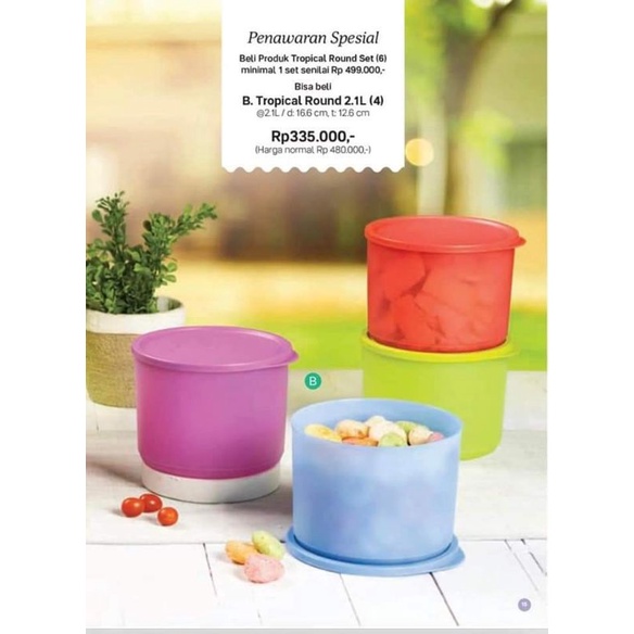 Toples Tropical Round Tupperware