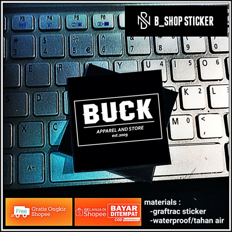 sticker distro logo BUCK/stiker buck