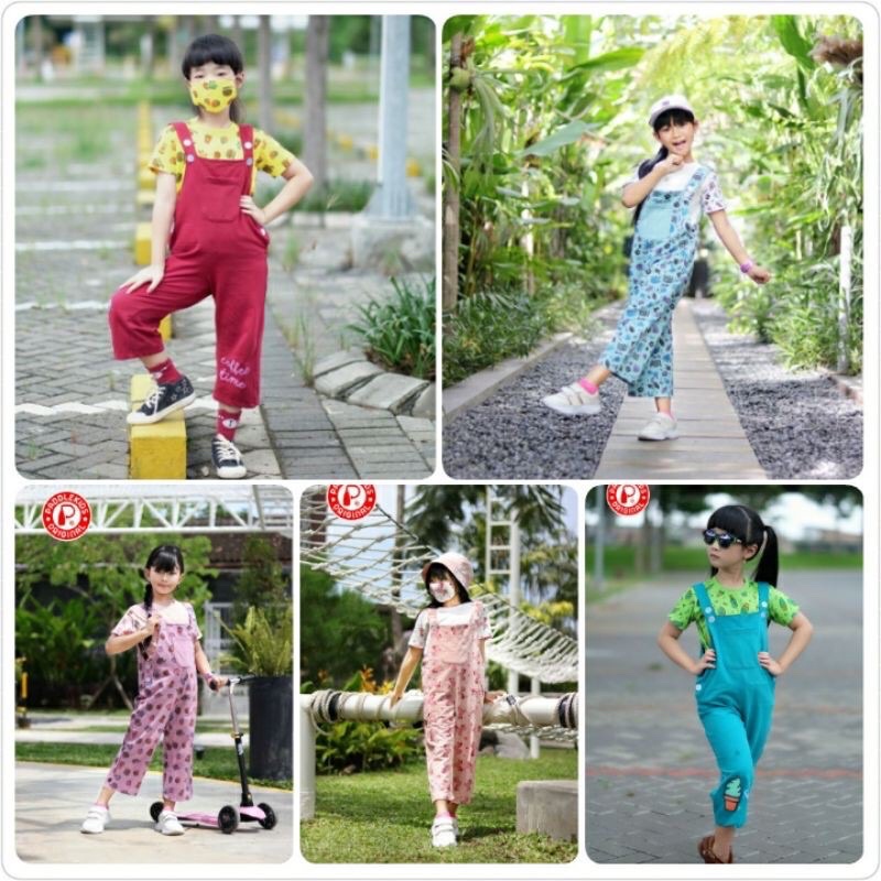 PADDLEKIDS Jumpsuit setelan kaos branded   Baju Anak Perempuan Size 2-9 tahun