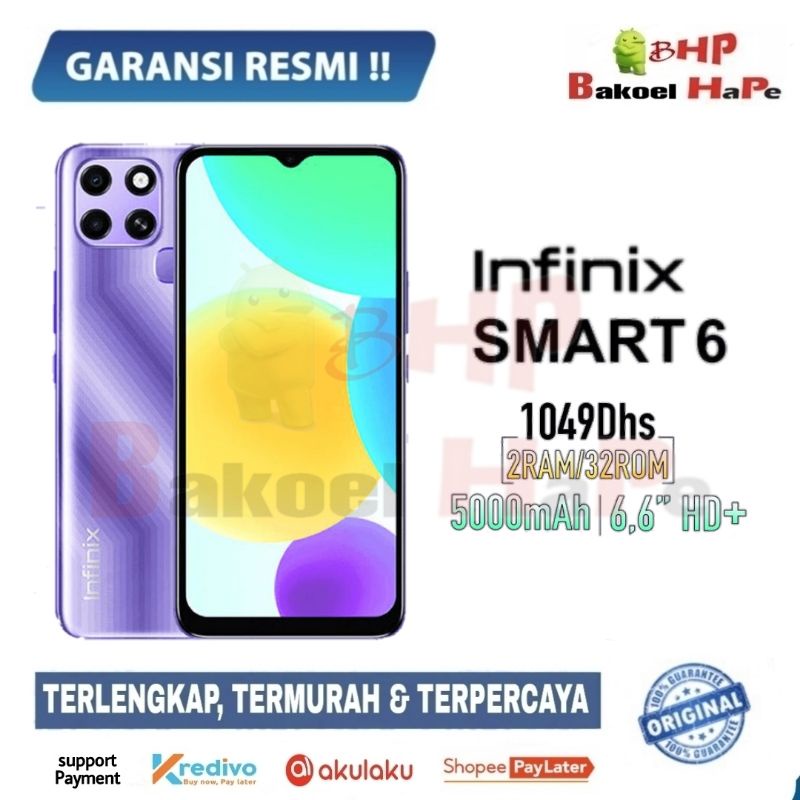 Infinix Smart 6 Smartphone ( Ram 2GB / Rom 32GB ) Garansi Resmi