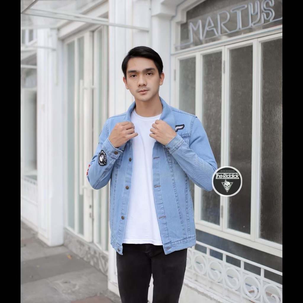 LIGHT BLUE NEW ARRIVALS JAKET JEANS PRIA PATCH JAKET DENIM