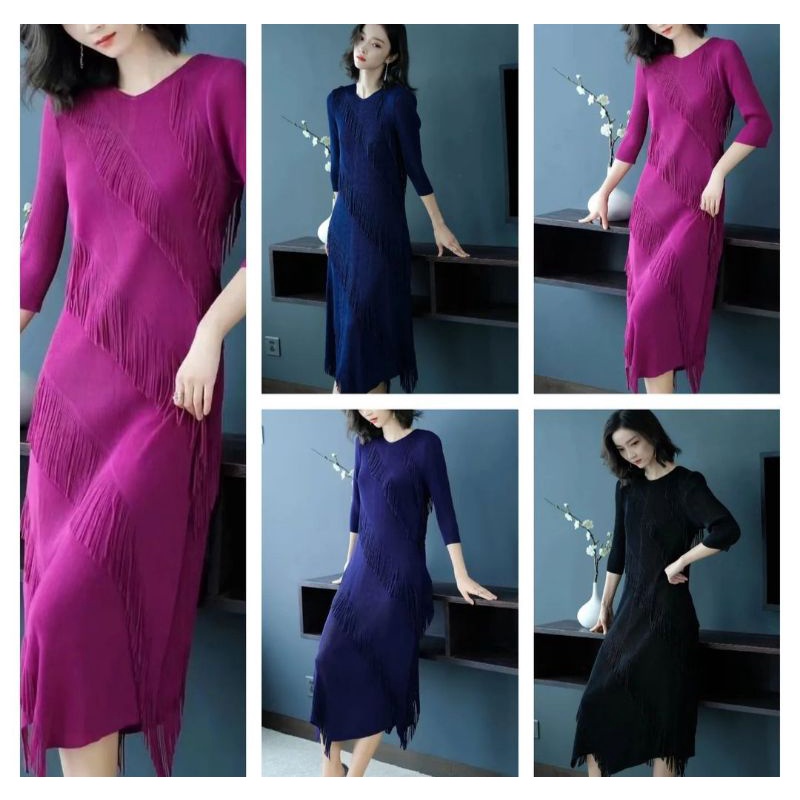 dress plisket premium bangkok/ dress plisket kekinian