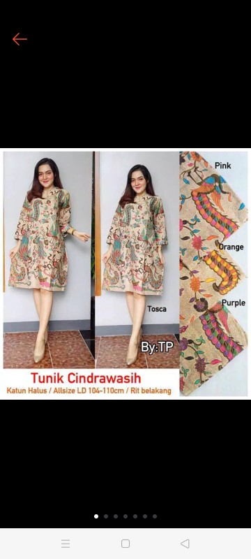 [ada Jumbo] Tunik Cindrawasih Batik Iriana Merak Papua Guvi Batik Casual Kantor Midi Muslim Kerja