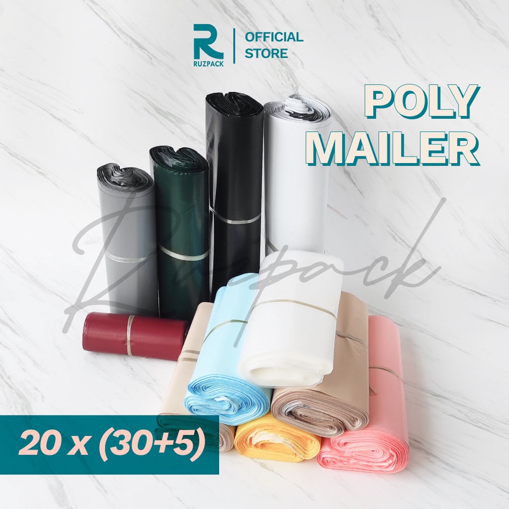 20 x 30 +5CM Polymailer Polybag Kantong Packing Packaging Plastik PE Recycle (+-100pcs)