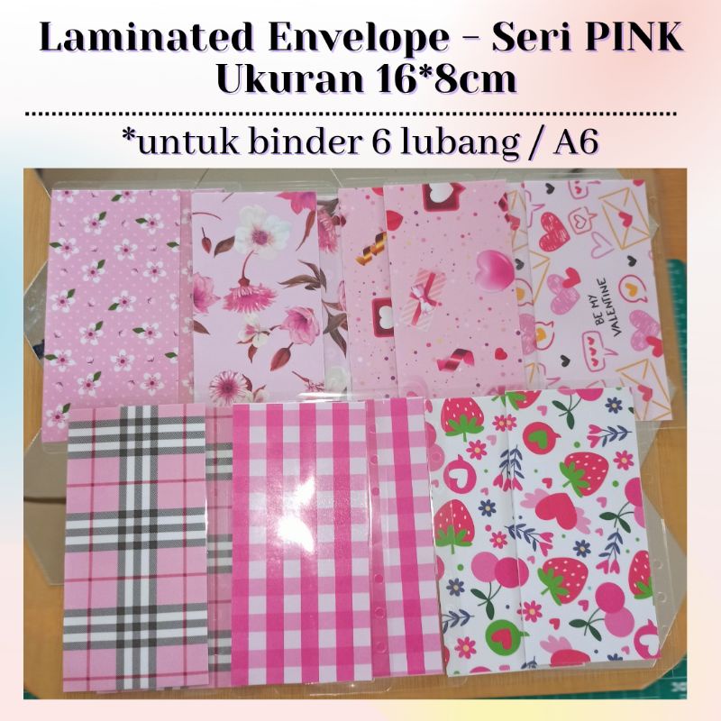 

Laminated Cash Envelope A6 - Seri Warna PINK | Amplop Uang Sinking Fund | kamegstudio