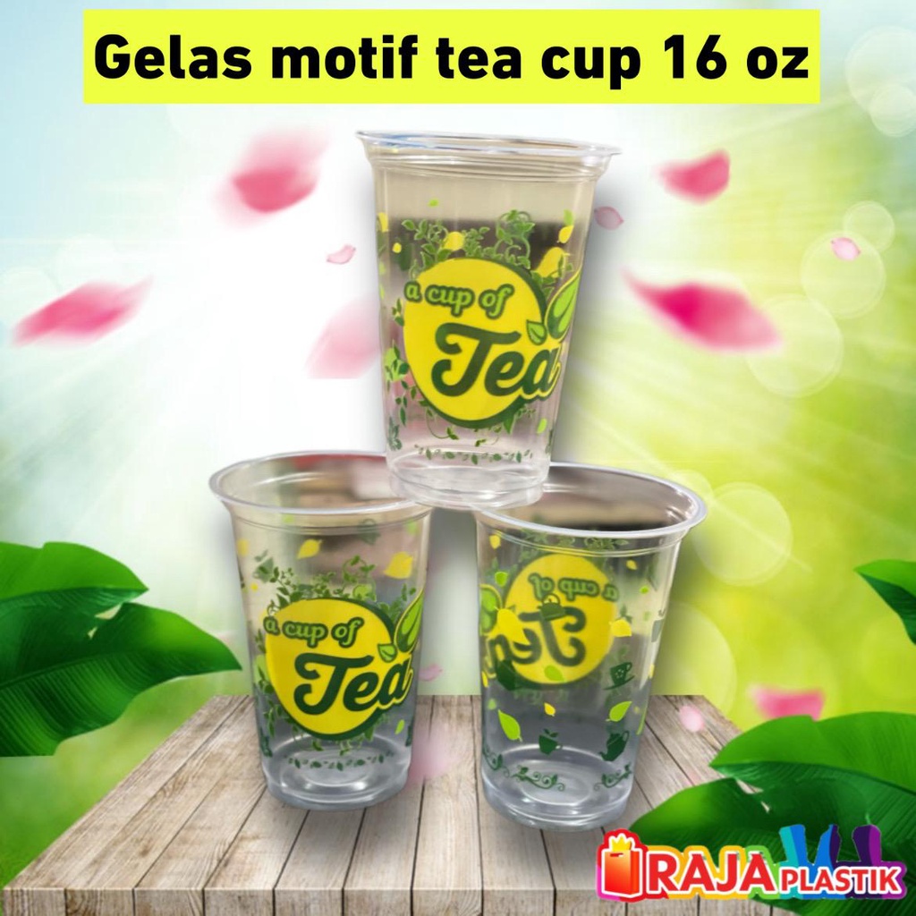

2Xbtygneal Sakha Snack ) Gelas Plastik 16Oz Motif Tea Cup Dan Fruit