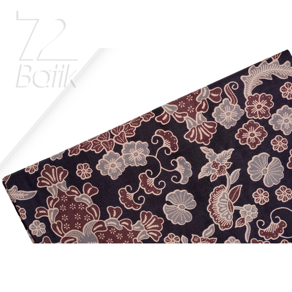 KAIN BATIK PREMIUM Bahan Katun Motif Kembang Kincir Warna Hitam 722508 Cap 72 Jarik Jarit Samping Kebat Panjang Batik Katun Modern Premium Bahan Seragam Batik Pernikahan Kantor Keluarga Murah Kamen Jadi Batik Bali Lembaran